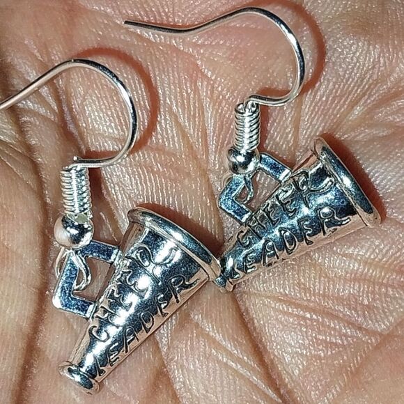 Hand crafted antique cheerleader earrings - Picture 1 of 4
